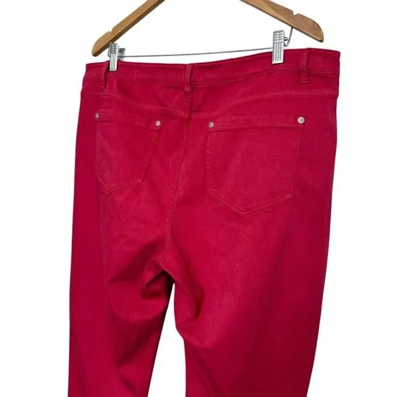 J Jill Womens Authentic Fit Cropped Jeans Size 16 Pink Stretch Denim Pants - Picture 4 of 6